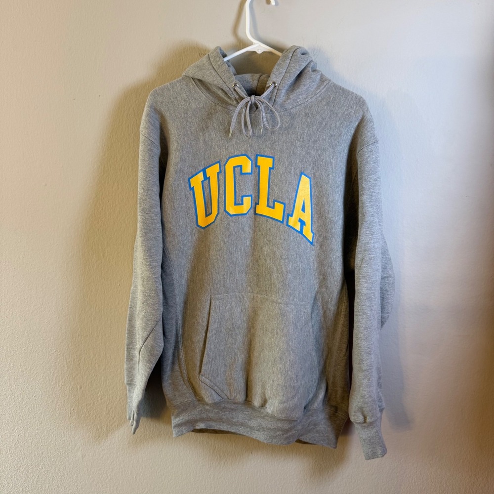Steve & Barrys UCLA Hoodie Mens Small Gray Yellow Blue Collegiate‎ Sweatshirt